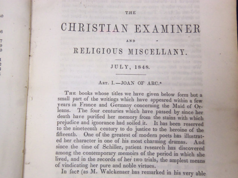 1834-1866 THE CHRISTIAN EXAMINER REVIEW MAGAZINE BOUND VOLUME LOT OF 9- KD 1144A