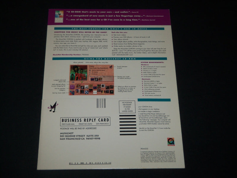 1995 MUSIC NET CD-ROM - VOLUME 1 ISSUE 3 - PREVIEWS - TECHNO - RC 1323