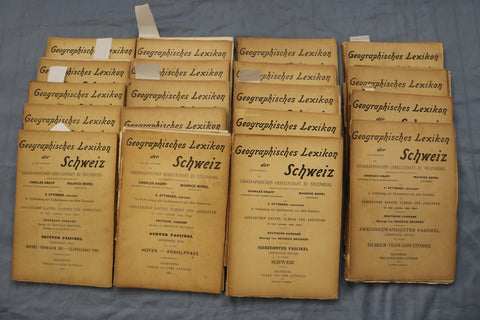 1902-1910 GEOGRAPHISCHES LEXIKON DER SCHWEIZ MAGAZINE- MAPS - LOT OF 19- O 3909