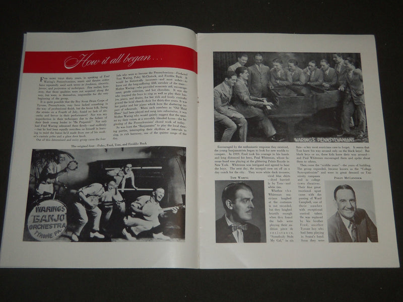 1953 FRED WARING'S PENNSYLVANIANS SOUVENIR PROGRAM - NICE PHOTOS - ST 4774