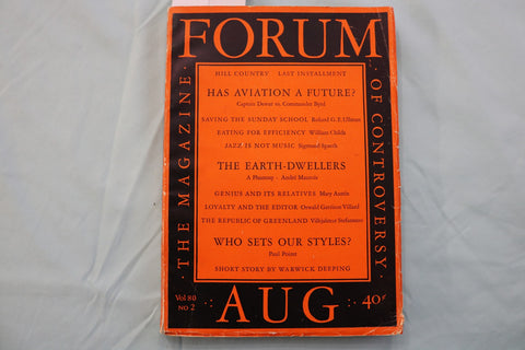 1928 AUGUST THE FORUM MAGAZINE - RICHARD BYRD - K 3279