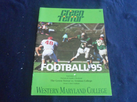 1995 SEP 23 FOOTBALL PROGRAM - WESTERN MARYLAND COLL VS URSINUS COLL - SP 1217F