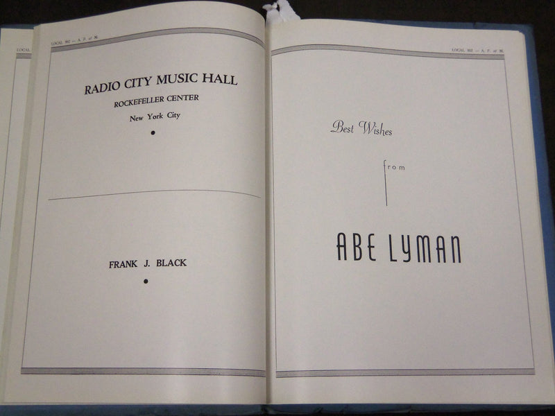 1937 ASSOCIATED MUSICIANS MEDICAL FUND BENEFIT LOCAL 802 PROGRAM - J 2081