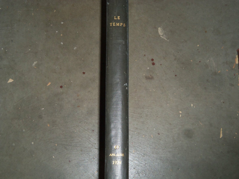 1929 APRIL-JUNE LE TEMPS FRENCH NEWSPAPER BOUND VOLUME - VB 17