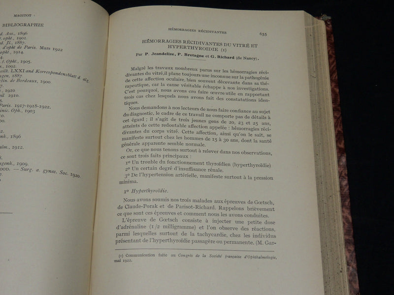 1906-1922 ANNALES D'OCULISTIQUE FRENCH VOLUMES LOT OF 8 - NICE PLATES - KD 21E