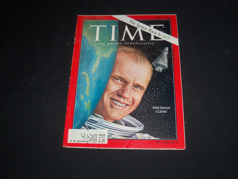 1962 MARCH 2 TIME MAGAZINE - LT. COL. JOHN GLENN - T 1837
