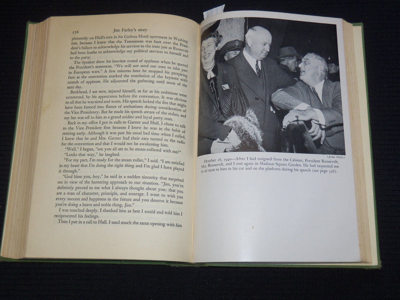 1948 JIM FARLEY'S STORY THE ROOSEVELT YEARS BOOK - AUTHOR INSCRIBED - KD 4270F