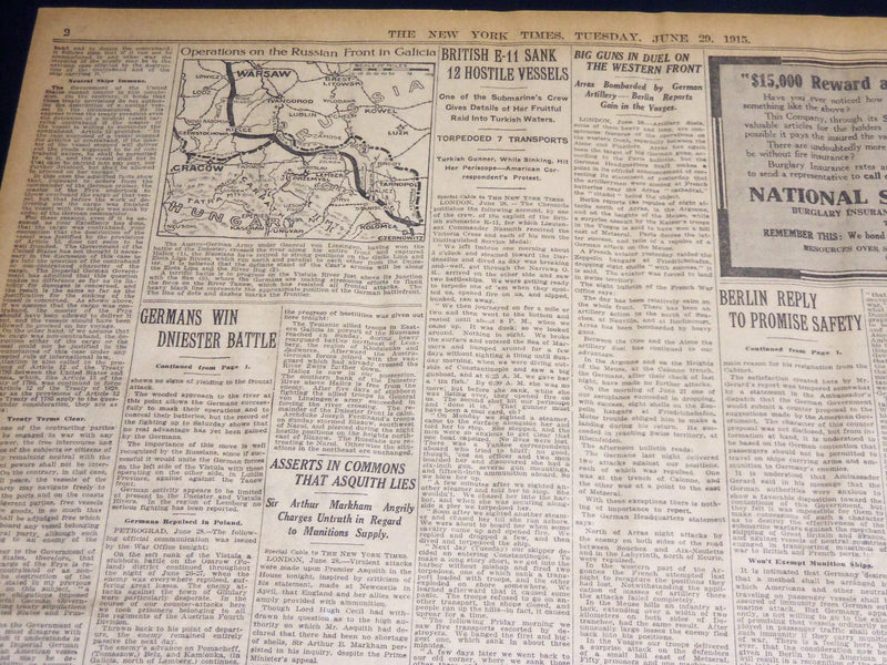 1915 JUNE 29 NEW YORK TIMES - BERLIN MAY EXEMPT CERTIFIED SHIPS - NT 7705