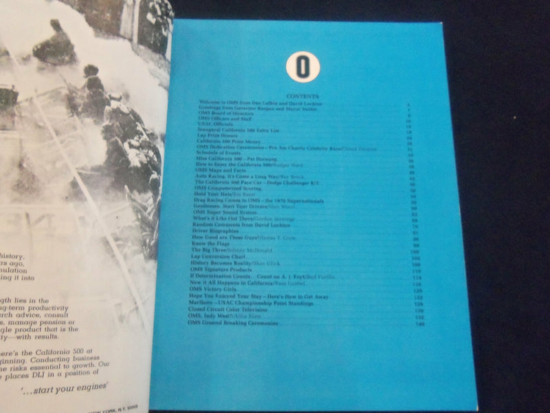 1970 SEPTEMBER 6 THE CALIFORNIA 500 RACING PROGRAM - INAUGURAL RACE - SP 3898C