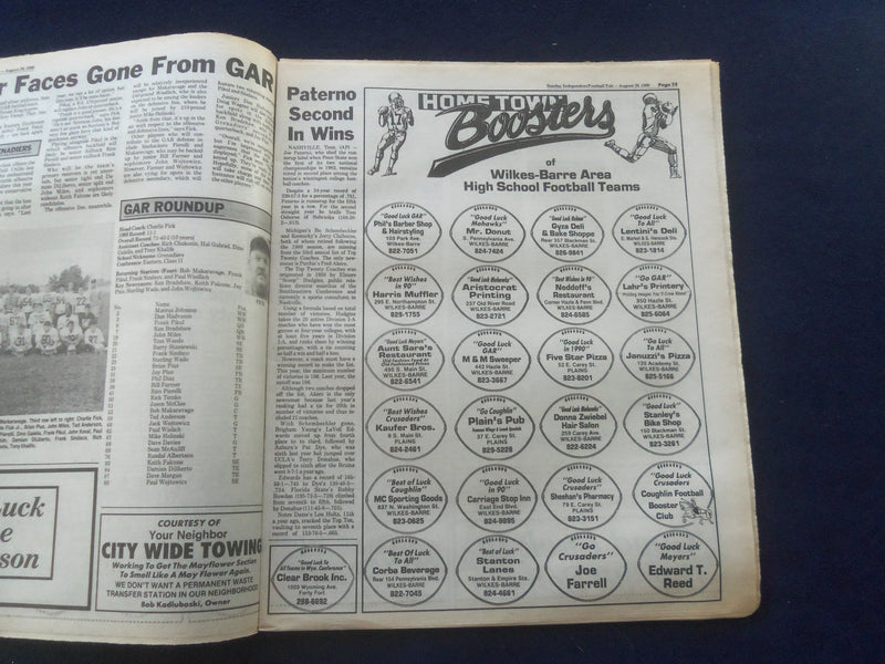 1990 AUGUST 26 SUNDAY INDEPENDENT NEWSPAPER - FOOTBALL PREVIEW - NP 6179