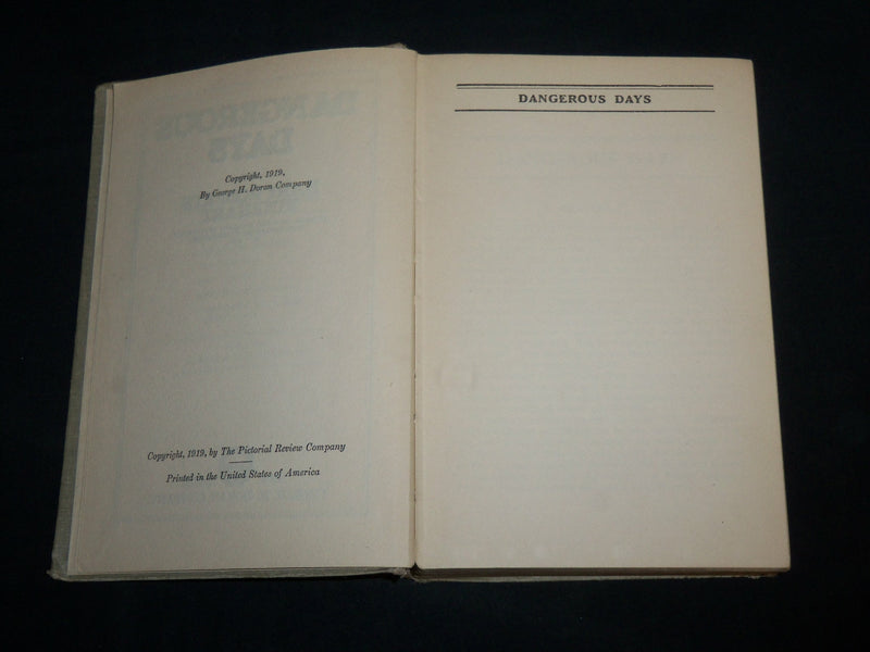 1919 DANGEROUS DAYS HARDCOVER BOOK BY MARY ROBERTS RINEHART - KD 6991
