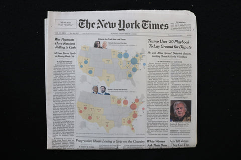 2024 NOVEMBER 3 NEW YORK TIMES-TRUMP USES '20 PLAYBOOK TO LAY GROUND FOR DISPUTE