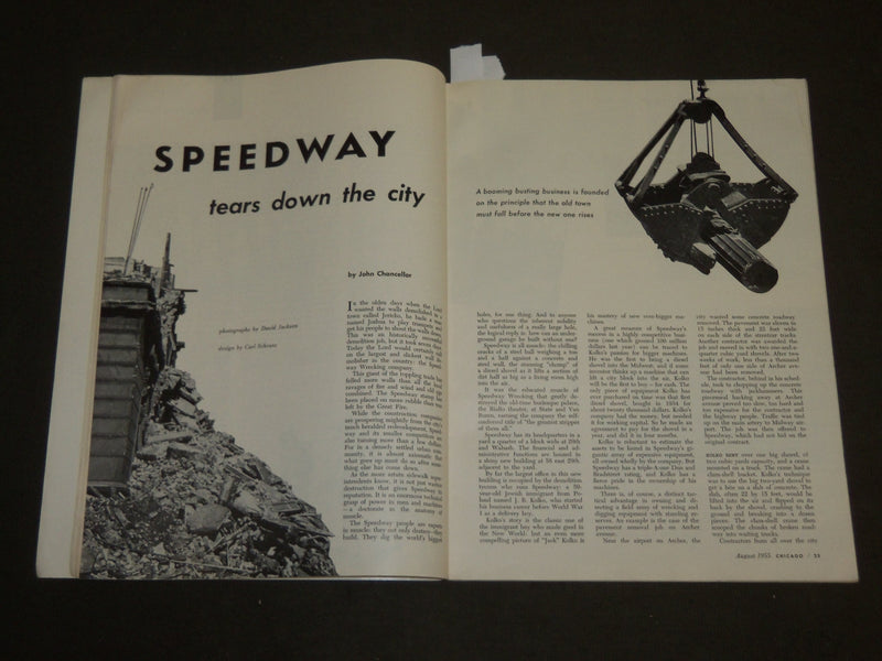 1955 AUGUST CHICAGO MAGAZINE - JOHN CHANCELLOR - BASIC HORSEPLAY - J 3516