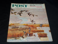 1957 OCTOBER 26 SATURDAY EVENING POST MAGAZINE NICE ILLUSTRATED COVER - E 1273