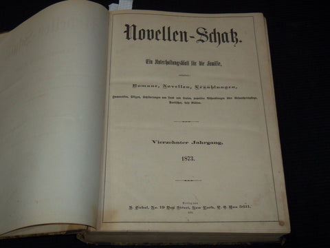1873 NOVELLEN-SCHATZ - 14TH ANNUAL GERMAN BOUND VOLUME - KD 879P