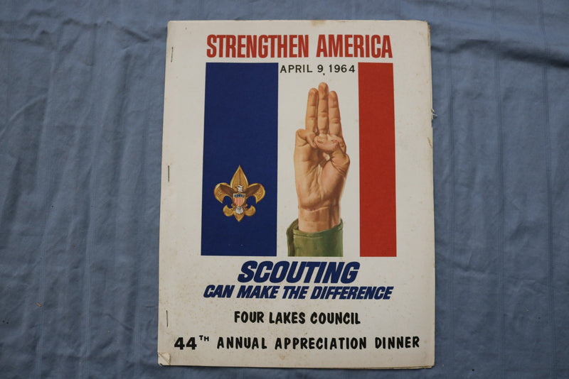 1964 APR 9 STRENGTHEN AMERICA FOUR LAKES COUNCIL DINNER PROGRAMS-LOT OF 3-K 3217