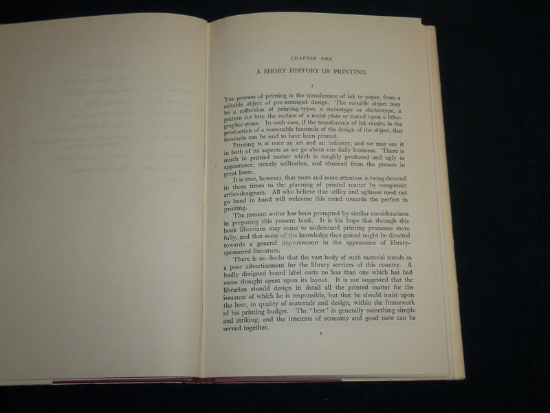 1952 PRINT A MANUAL FOR LIBRARIES AND STUDENTS BOOK BY GEORGE MANN - KD 6800