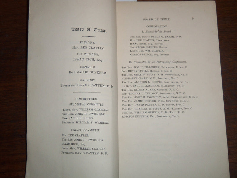 1868 BOSTON THEOLOGICAL SEMINARY REPORT - RIVERSIDE PRESS - K 1171