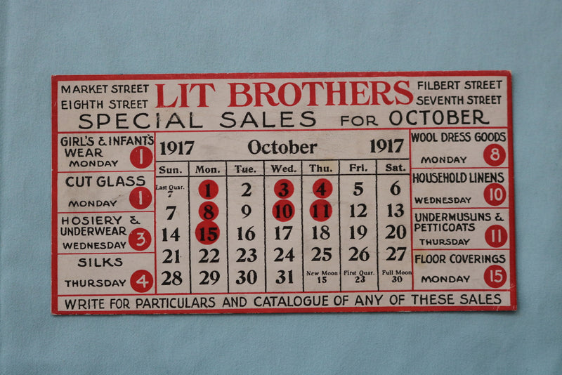 1917 LIT BROTHERS SPECIAL SALES FOR OCTOBER - K 2557
