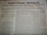 1835 THE NEW-YORK MIRROR NEWSPAPER LOT OF 29 - VOL 12-13- SHEET MUSIC+ - NP 1495
