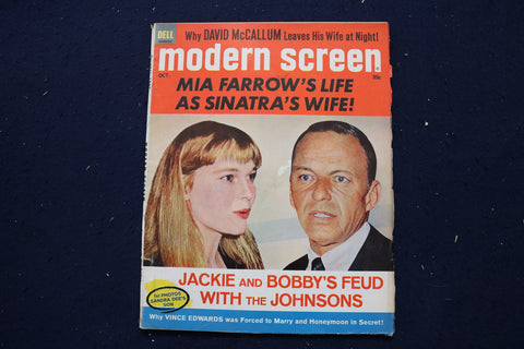 1965 OCT MODERN SCREEN MAGAZINE - FRANK SINATRA & MIA FARROW COVER - E 17432
