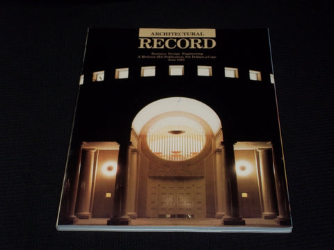 1983 JUNE ARCHITECTURAL RECORD MAGAZINE - NORTH SHORE GLENCOE IL. COVER - E 4019