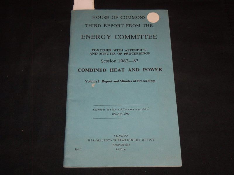 1983 HOUSE OF COMMONS ENERGY COMMITTE THIRD REPORT - HEAT & POWER - J 8969