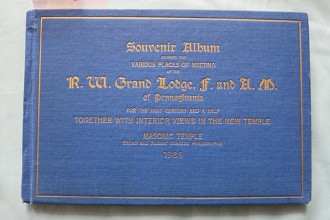 1926 R.W. GRAND LODGE OF PENNSYLVANIA SOUVENIR ALBUM - HARDCOVER BOOK - K 3344