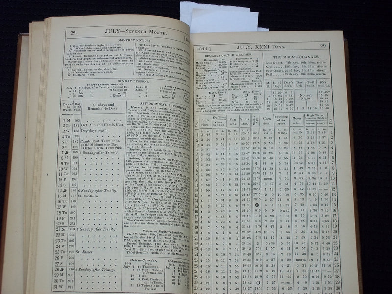 1844 THE BRITISH ALMANAC AND COMPANION VOLUME - LONDON - KD 7589
