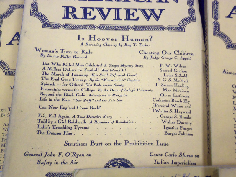 1928 NORTH AMERICAN REVIEW LOT OF 12 COMPLETE YEAR - STORIES/ARTICLES - WR 660