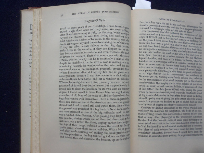 1952 THE WORLD OF GEORGE JEAN NATHAN HARDCOVER BOOK BY CHARLES ANGOFF - KD 8397