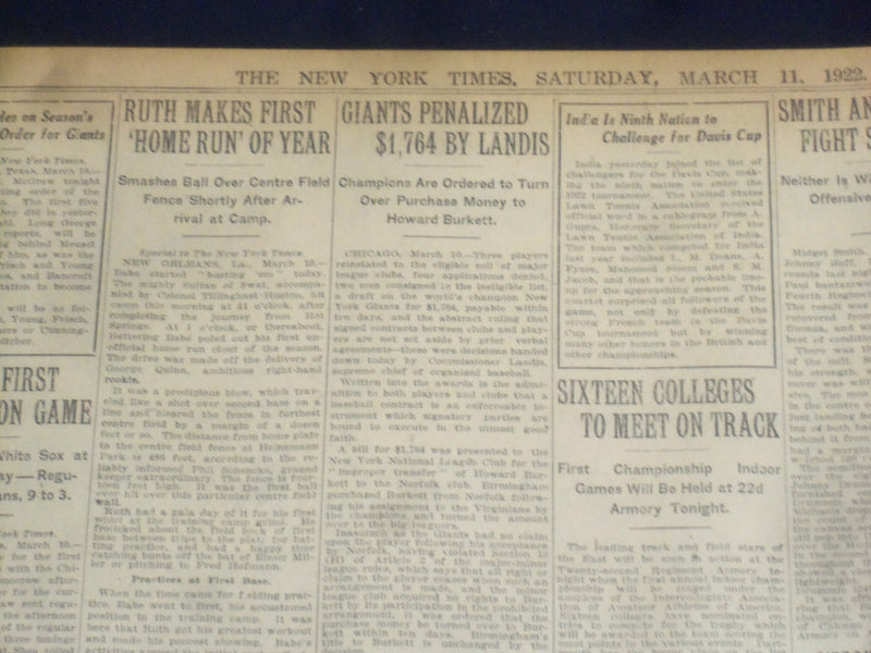 1922 MARCH 11 NEW YORK TIMES - GANDHI ARRESTED ON CHARGE OF SEDTION - NT 8312