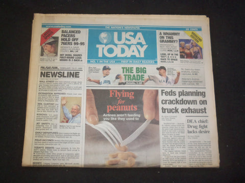 1999 FEBRUARY 19-21 USA TODAY NEWSPAPER - CLEMENS AND WELLS TRADED - NP 8003