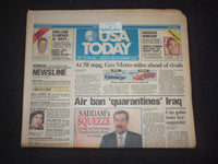 1990 SEPTEMBER 26 USA TODAY NEWSPAPER - AIR BAN 'QUARANTINES' IRAQ - NP 7775