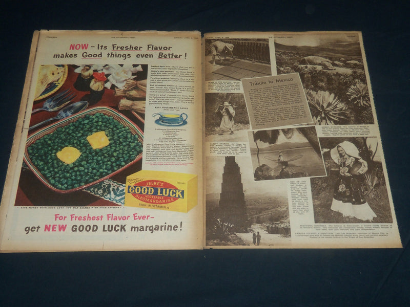 1945 APRIL 8 THE PITTSBURGH PRESS SUNDAY ROTO SECTION - JOYCE REYNOLDS - NP 4461