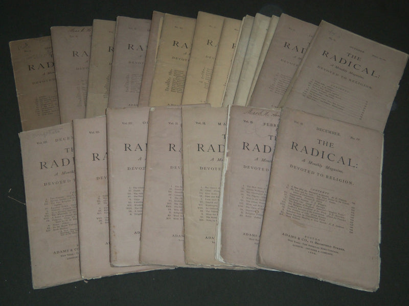 1865-1867 THE RADICAL MONTHLY MAGAZINE LOT OF 21 - NATURAL RELIGION - WR 166