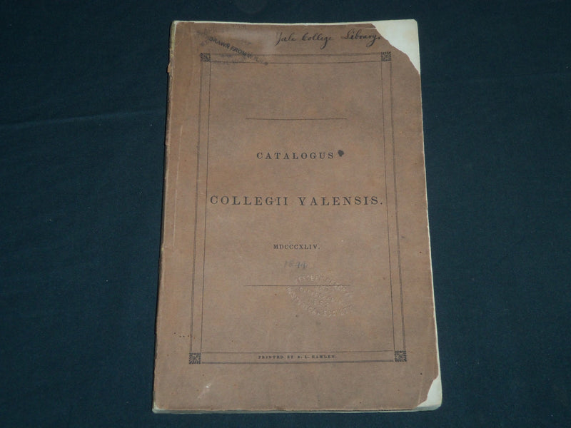 1844 CATALOGUS SENATUS ACADEMICI COLLEGII YALENSIS NOVI-PORTUS BOOK - J 4498