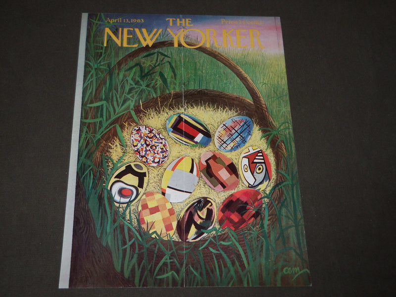 1963 APRIL 13 NEW YORKER MAGAZINE FRONT COVER ONLY - GREAT ART FOR FRAMING