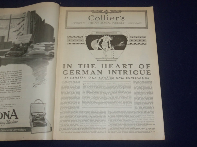 1918 JANUARY 19 COLLIER'S MAGAZINE - IN THE HEART OF GERMAN INTRIGUE - ST 6724