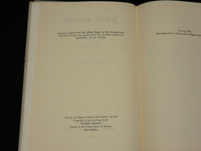 1962 JOHN ADAMS BY PAGE SMITH BOXED SET OF 2 - VOLUME 1 & 2 - KD 5402A