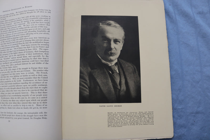 1919 AMERICAN JOUNALISTES IN EUROPE SOFTCOVER BOOK BY H. M. SWETLAND - K 672