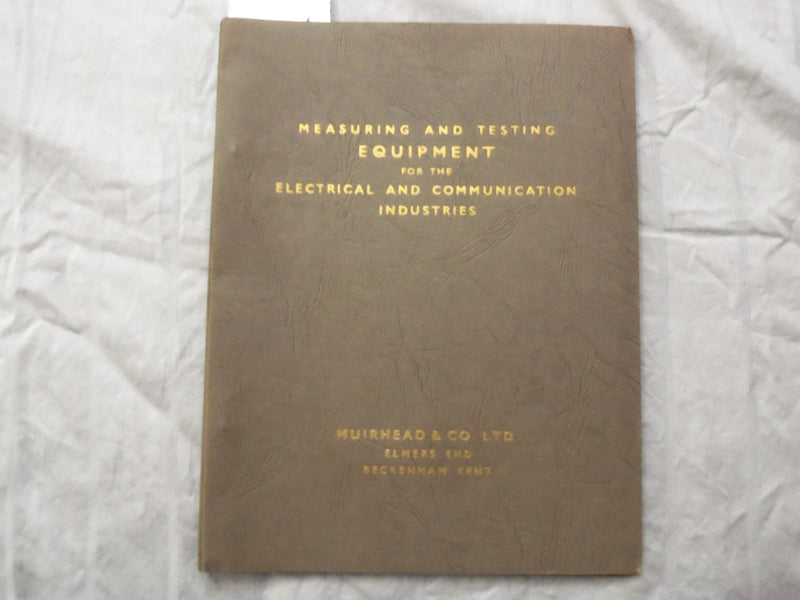 1935 MUIRHEAD & CO. LTD EQUIPMENT CATALOG - PUBLISHED IN UNITED KINGDOM - K 258