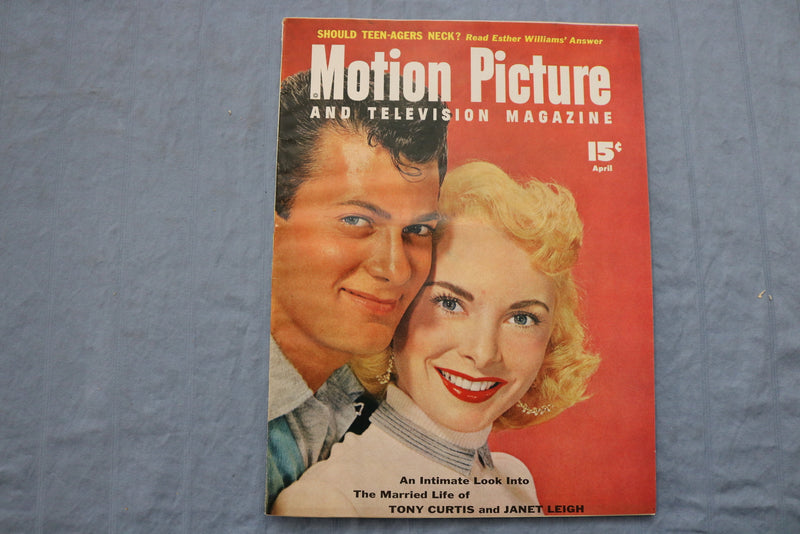 1954 APRIL MOTION PICTURE MAGAZINE - TONY CURTIS & JANET LEIGH COVER - ST 1002Y