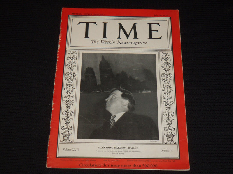 1935 JULY 29 TIME MAGAZINE - HARLOW SHAPLEY - T 480