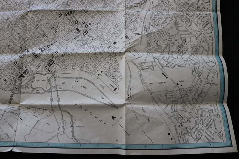 1942 WASHINGTON DISTRICT OF COLUMBIA CITY MAP - FOLD-OUT - K 2216