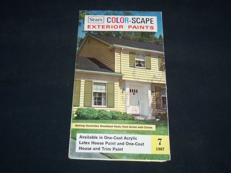 1966 SEARS COLOR-SCAPE EXTERIOR PAINTS COLOR CHART - FOLD-OUT - J 9167