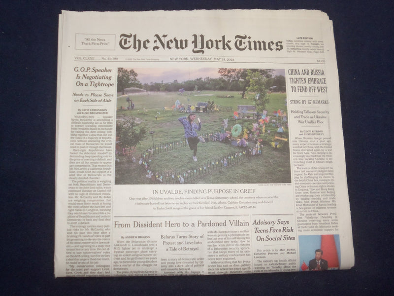 2023 MAY 24 NEW YORK TIMES - CHINA AND RUSSIA TIGHTEN EMBRACE TO FEND OFF WEST
