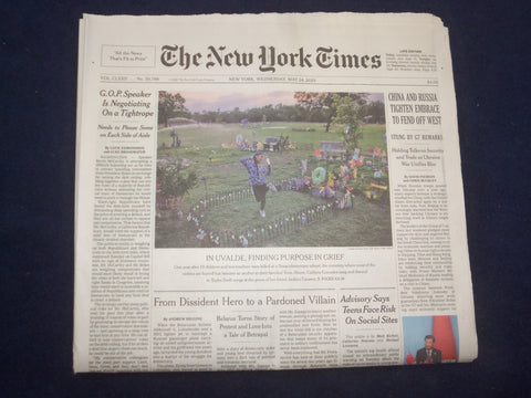 2023 MAY 24 NEW YORK TIMES - CHINA AND RUSSIA TIGHTEN EMBRACE TO FEND OFF WEST