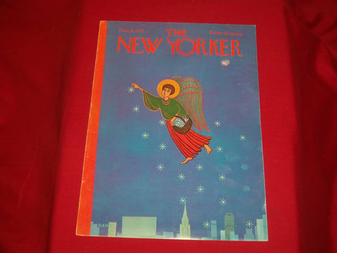 1972 DECEMBER 9 NEW YORKER MAGAZINE FRONT COVER ONLY - GREAT ART FOR FRAMING