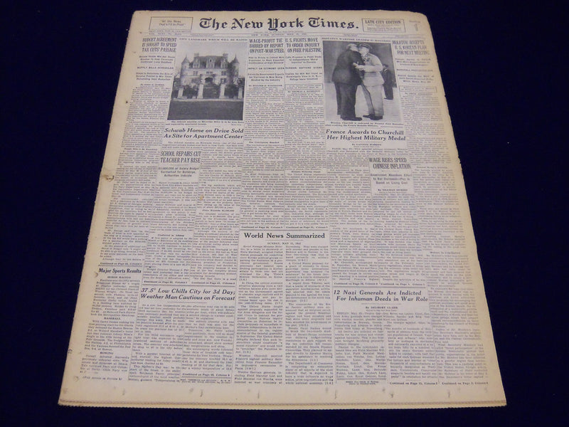1947 MAY 11 NEW YORK TIMES - FRANCE AWARDS TO CHURCHILL MILITARY MEDAL - NT 73